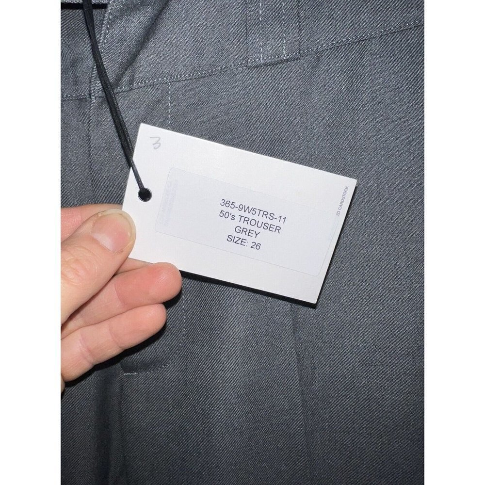 RE/DONE 50’s Straight Leg Grey Trouser Pant Size 26 Made Italy New NWTS Cuffed G - Picture 10 of 13